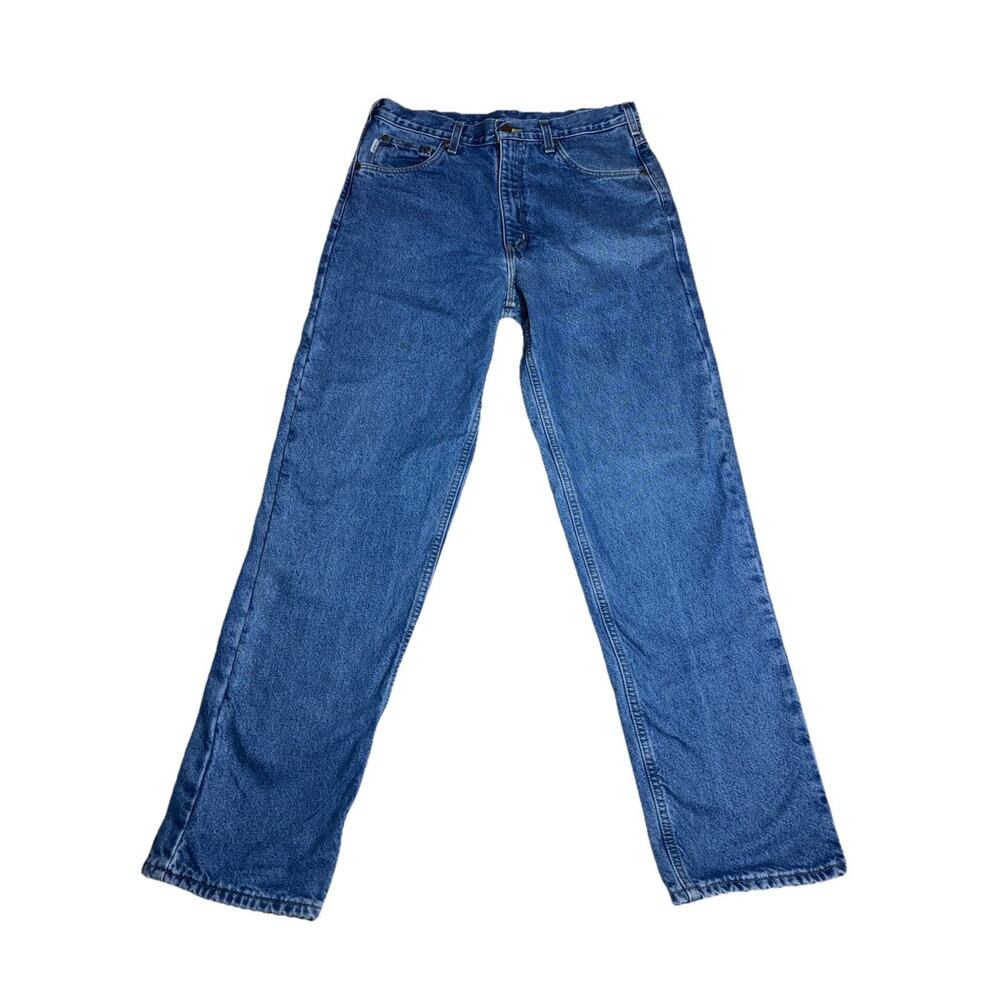 Carhartt B17 DST Jeans Mens 34x34 Blue Relaxed Fit Straight Leg Denim Workwear